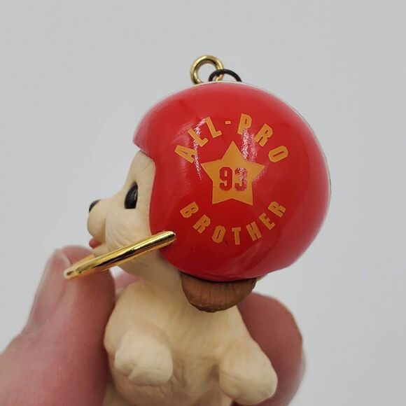 Hallmark Ornament Brother Dated 1993 Dog With Helmet On In Box - Picture 8 of 9